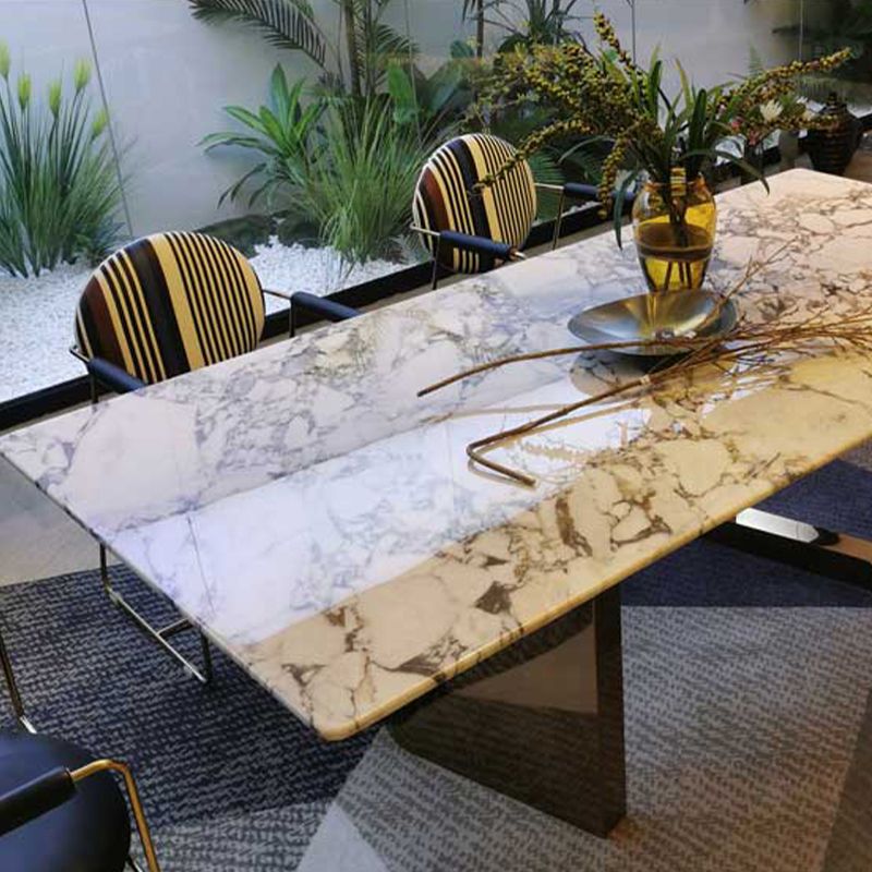 Rectangle Sled Base Dining Room Table Contemporary Dining Table