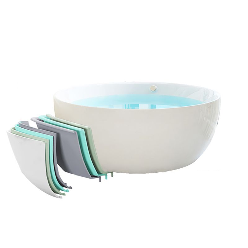 Modern Round Acrylic Bathtub Center Drain and Overflow Trim Tub