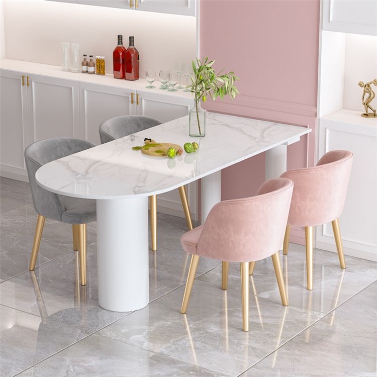 Freeform Sintered Stone White Table Simplicity 3 Legs Table for Home