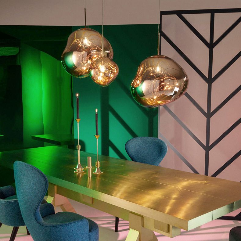 Irregular Electroplated Lava Glass Pendant Light 1 Lights Minimalist Post-modern Lighting Fixture for Restaurant Bar