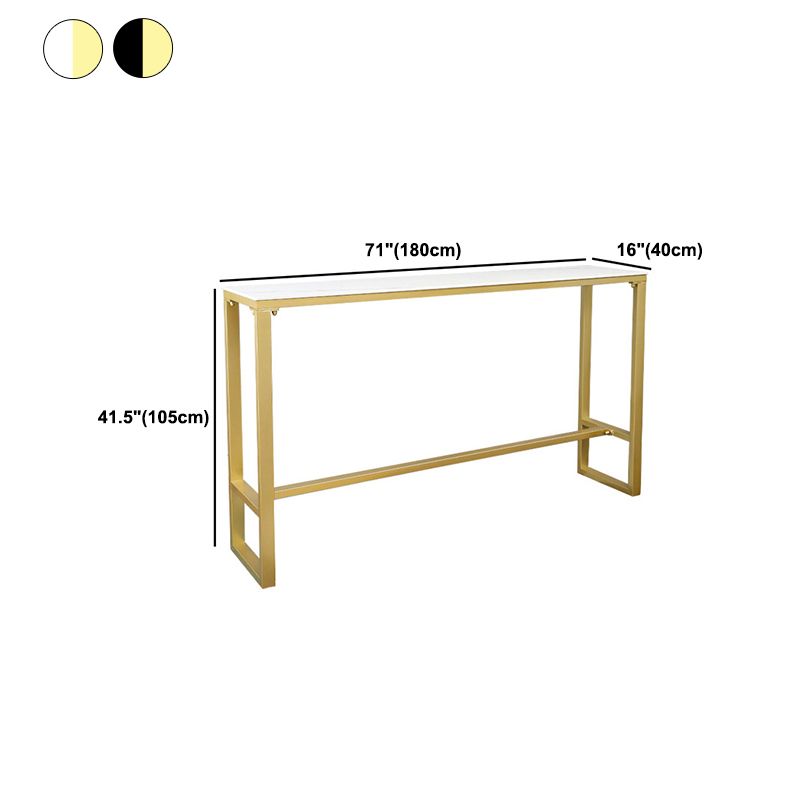 Rectangle Pub Table Glam Style Bar Height Bar Table for Indoor