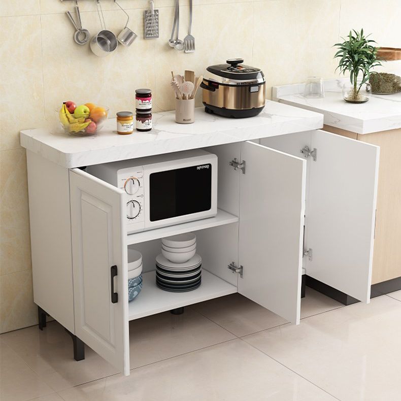 Engineered Wood Sideboard Modern Dining Server with Stone Countertop for Living Room