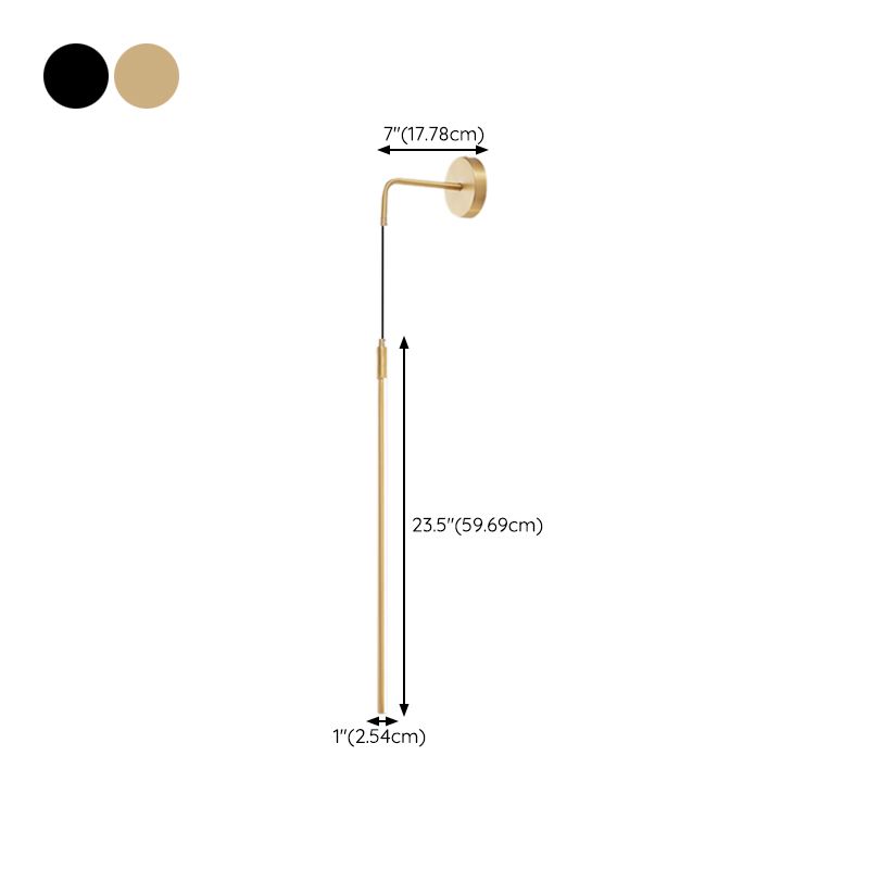 Metal Shade Wall Lamp Modern Style Black/Gold Shape Wall Mounted Lighting for Bedroom