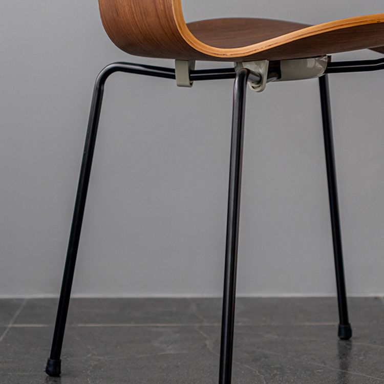 Industrial Style Metal Legs Dining Chairs Solid Back Armless Chairs for Home