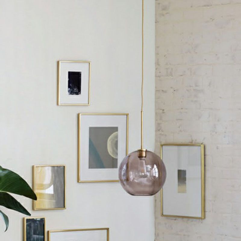 1-Light Dining Room Suspension Pendant Simplicity Ceiling Light with Globe Glass Shade