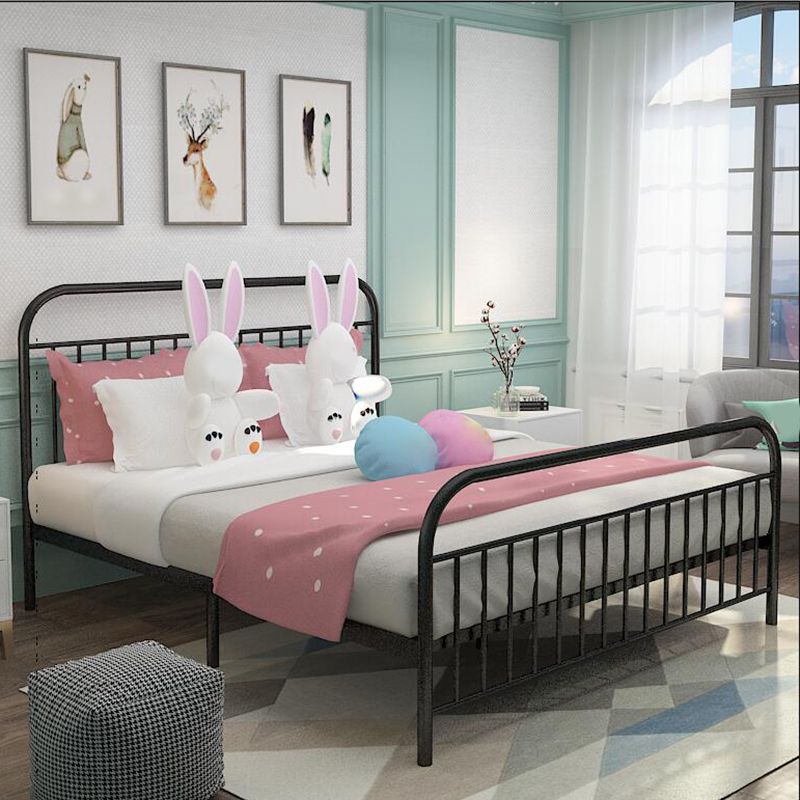 78.74-inch Wide Standard Bed with Headboard and Legs ,Solid Color