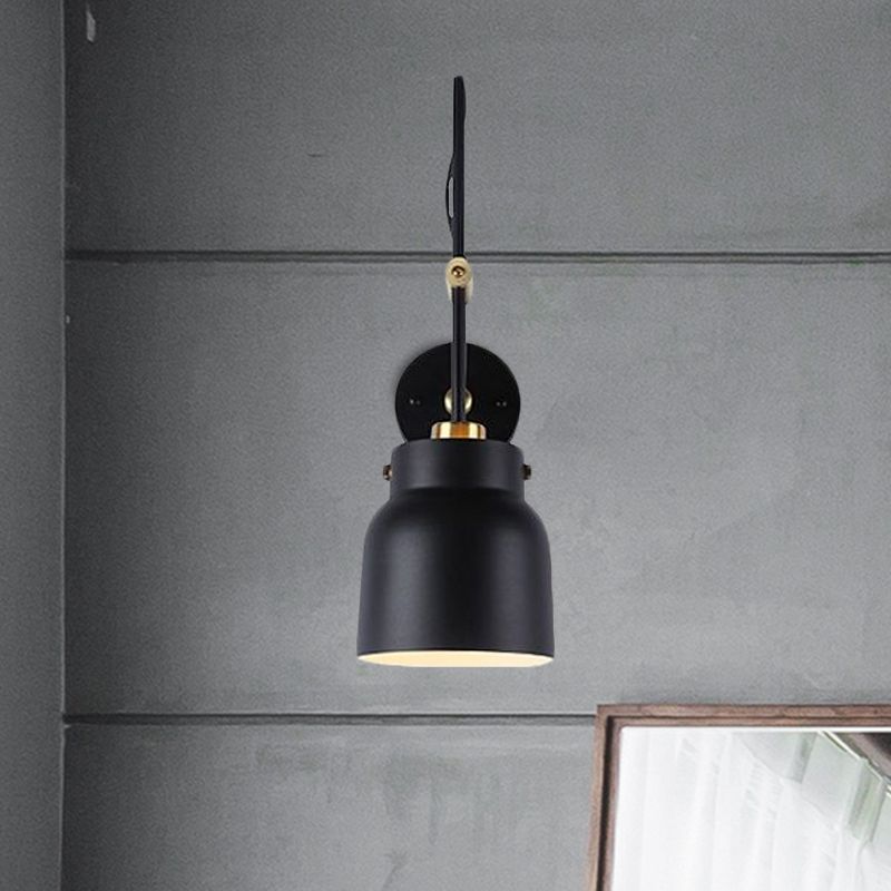 1 luce a tazza di tonalità luci muro di luce in metallo moderno con braccio lungo per libreria di biblioteche