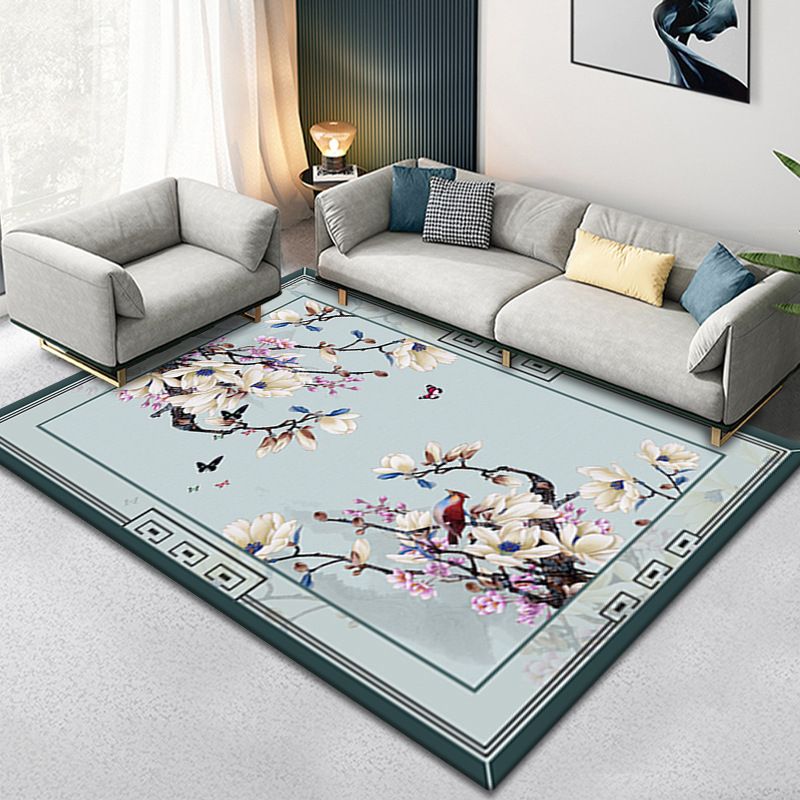 Tapis classique imprimé de branches d'encre, en Polyester mélangé de couleurs, résistant aux taches, pour l'intérieur, pour la décoration de la maison
