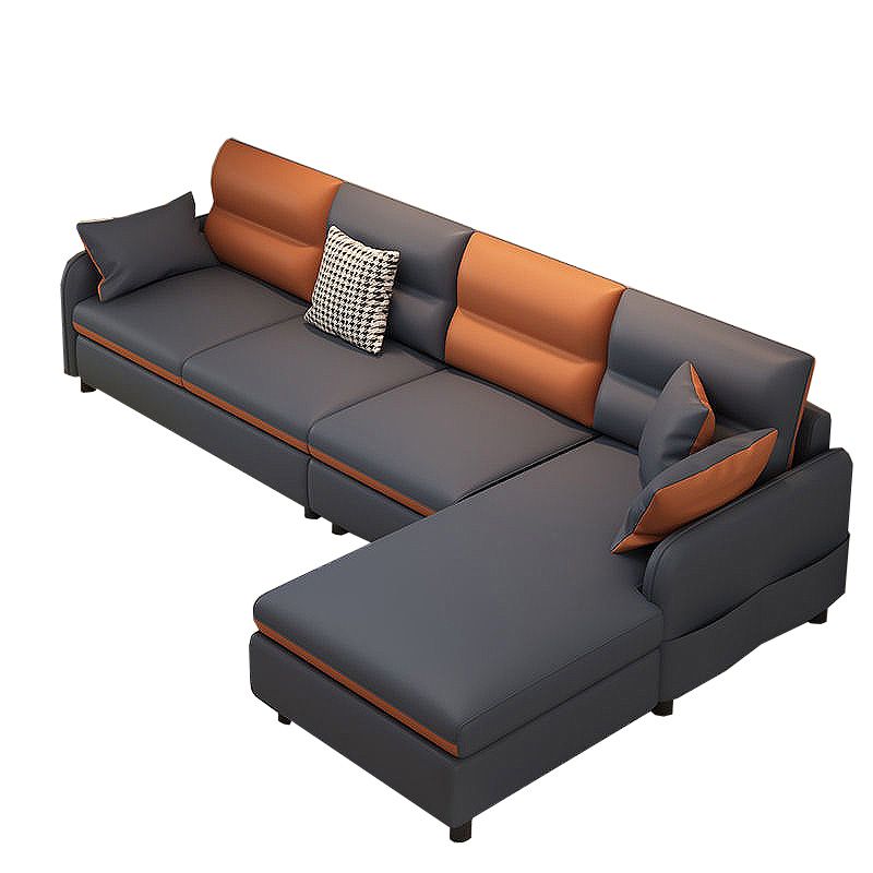 Woonkamer kussen achterbank hedendaagse vlekbestendige faux lederen sectioneel