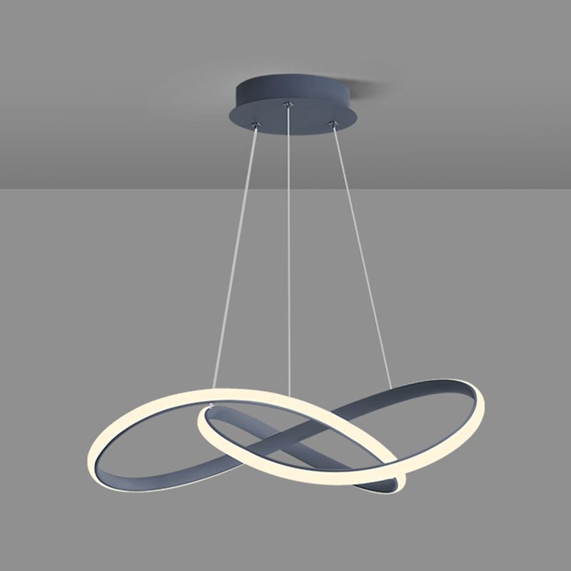 Linear Shape Chandelier Lamp Modern Single Light LED Hanging Light for Bedroom