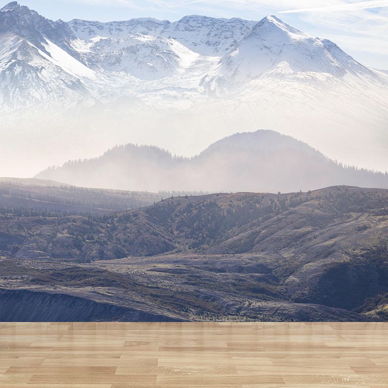 St Helens Mountain Mural Modern Style Mildew Resistant Living Room Wall Covering