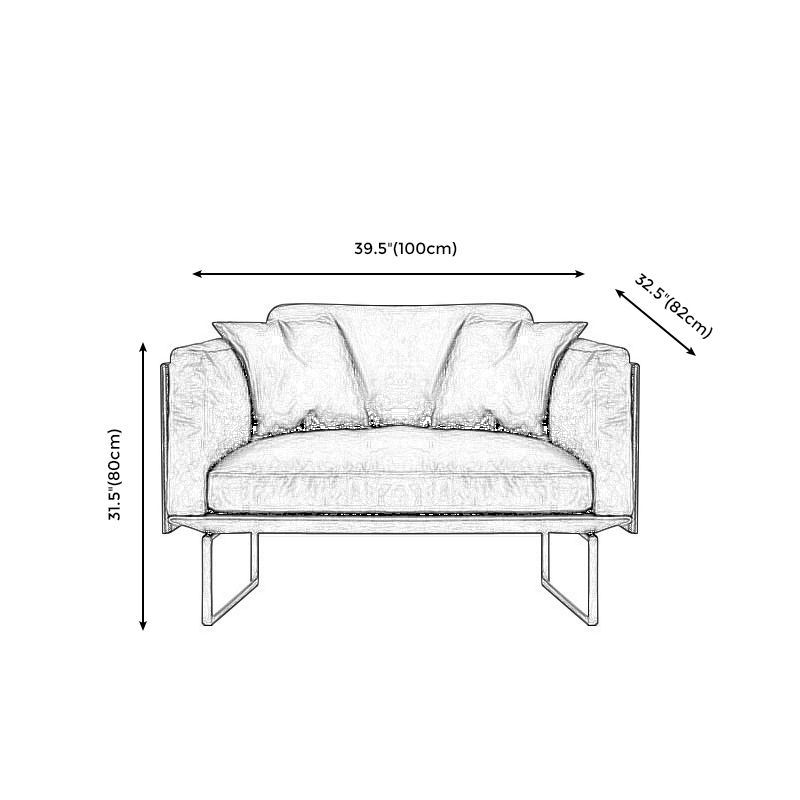 Wooden Genuine Leather Cushions Sofa 31.5"H Contemporary Industrial Square Arm Sofa,Black