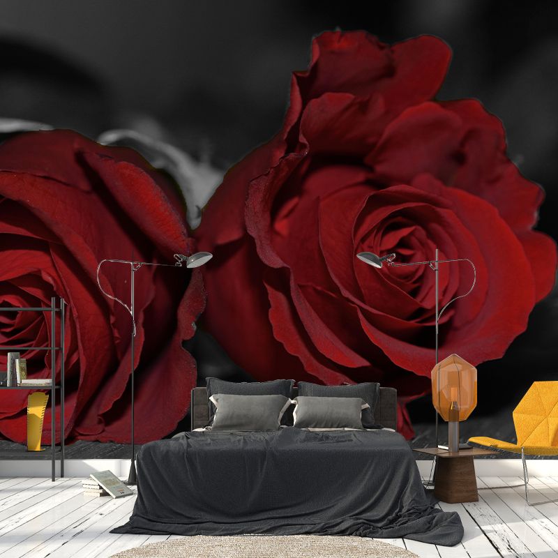 Roses Mural Wallpaper Wall Covering Mildew Resistant for Sleeping Room