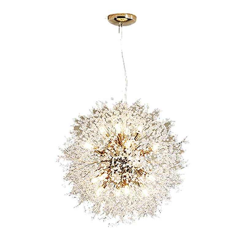Modern Chandelier Light Fixtures Dandelion Suspension Pendant Lamps with Crystal Beads