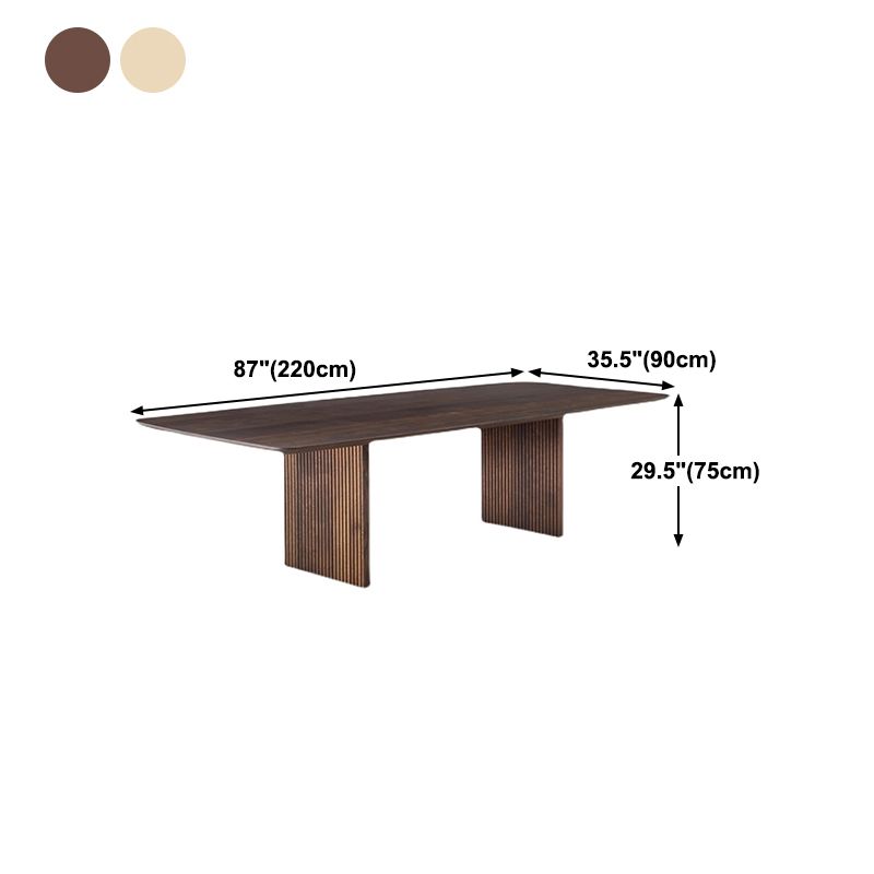 Mesa de comedor Simplicidad de madera sólida Mesa de doble pedestal de madera para comedor