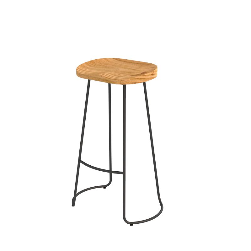 Contemporary Barstool Contoured Seat Bar Stool with Footrest
