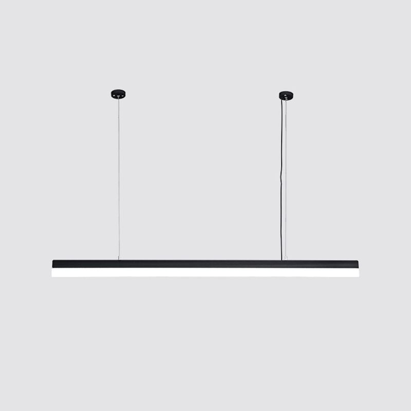 Modern Aluminium Island Lighting Fixtures Linear 1-Light Restaurant LED Suspension Lamp