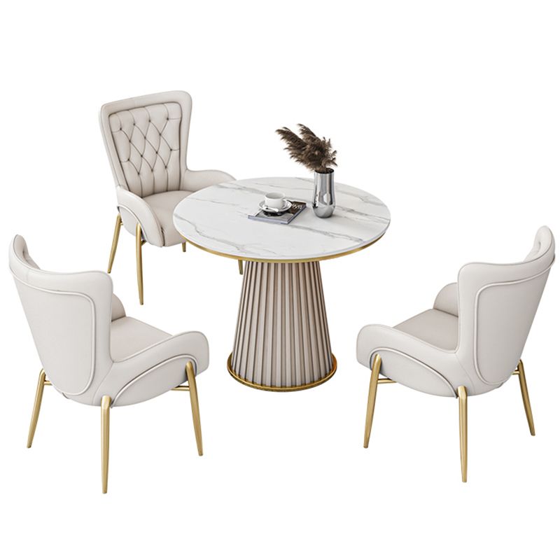 Metall traditionelle Luxus runde Innentisch Sintered Stone Tisch für Küche und Esszimmer