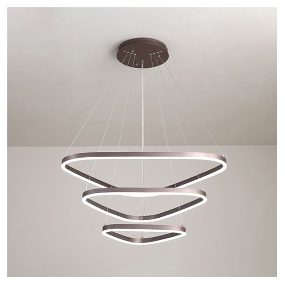 Acrylic Triangle LED Drop Pendant Contemporary 2/3/4-Light Ceiling Chandelier in Warm/White Light