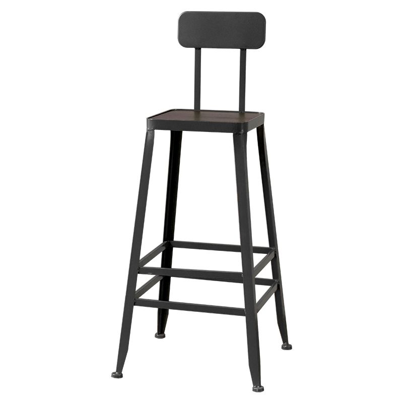 Modern Style Counter Stool Square Low Back Bar Stool for Indoor