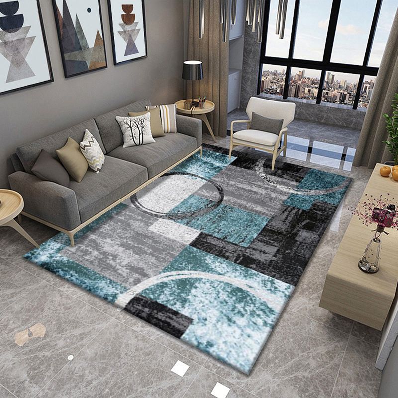 Minimalistisch tapijt industrieel waterverfprint tapijt Living Room Polyester tapijt met niet-slipachter