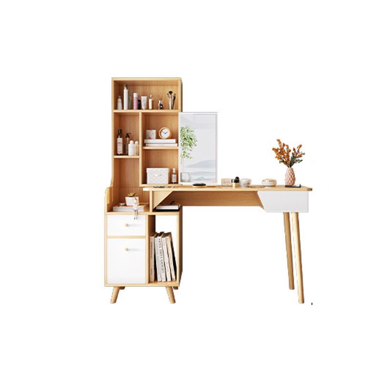 Scandinavian Wood Dressing Table Solid Wood Make-up Vanity with Drawers