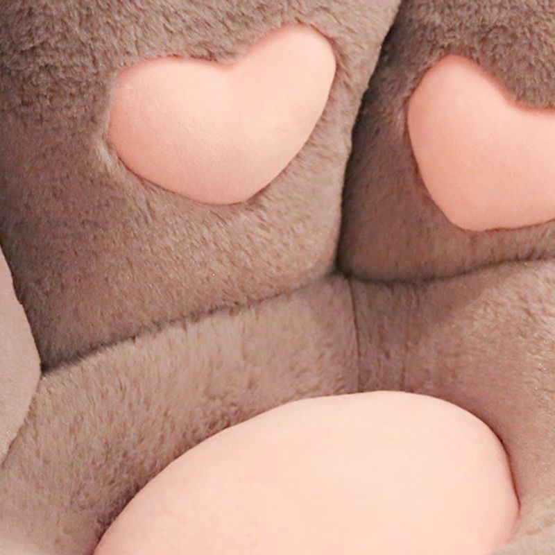 Contemporary Pouf Ottoman Velvet Upholstered Tear Resistant Cat Paw Shape Ottoman