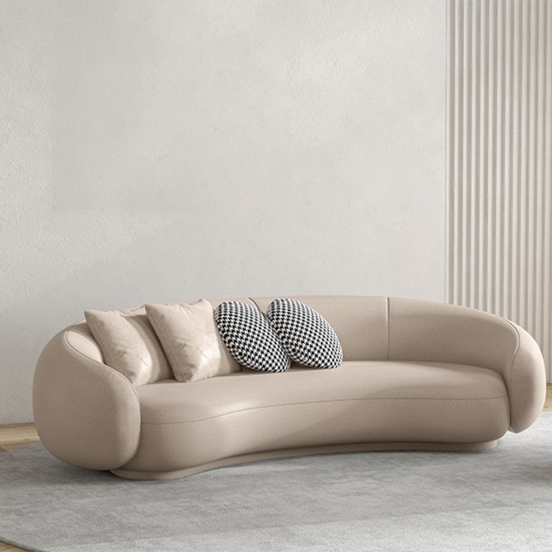 25.6" H Contemporary Faux Leather Curved Sofa for Living Room