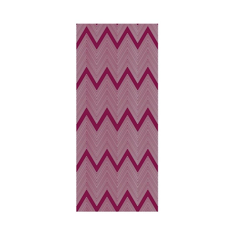 Rose Red Zigzag Pattern Wallpapers Geometric Modern Self Sticking Wall Covering for Parlor