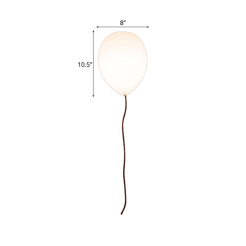 White Balloon Shade Flush Mount Light Contemporary 8"/10" W 1 Head Opal Glass Ceiling Mounted Fixture, Warm/White Light