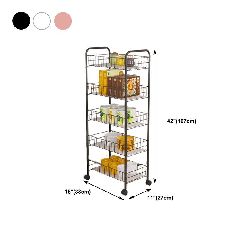 Modern Etagere Metal Bookcase Open Back Bookshelf for Balcony and Living Room