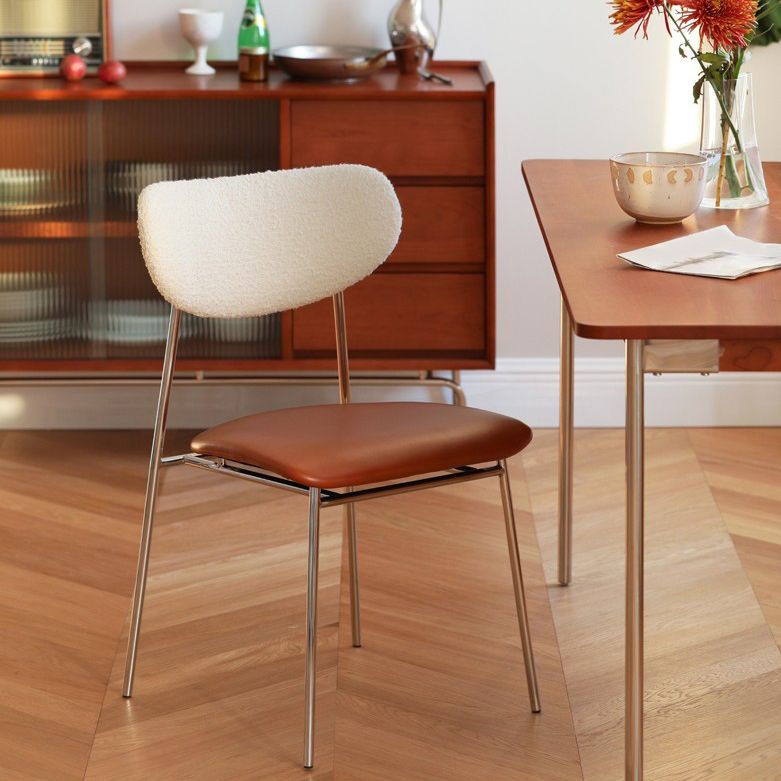 Contemporary Kitchen Dining Chair Open Back Metal Side Chair