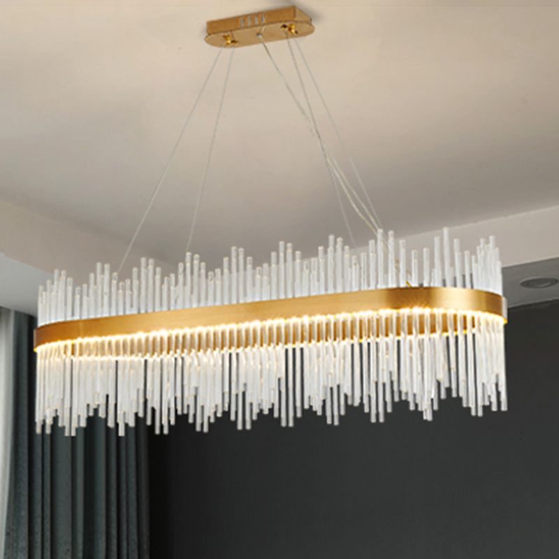 Modern Pendant Chandelier Linear Island Lighting Pendant Light Modern Chandelier in Gold