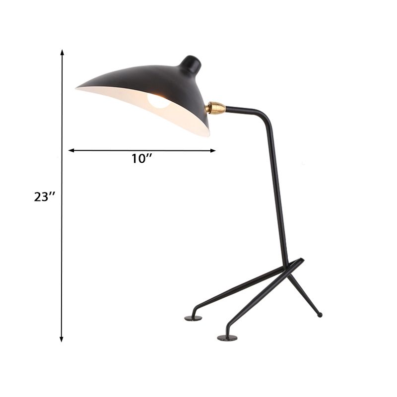 Lampada da terra con paralume a becco d'anatra Lampada da tavolo girevole in metallo stile nordico con 1 testa per sala studio in bianco/nero