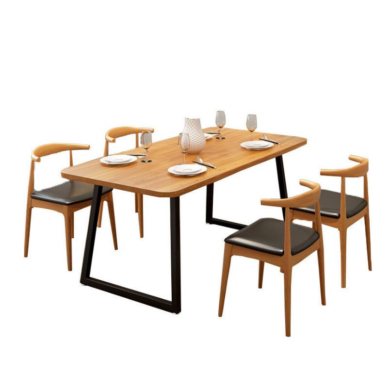 Industrial Dining Set 1/2/5 Pcs Solid Wood Dining Table and Chairs