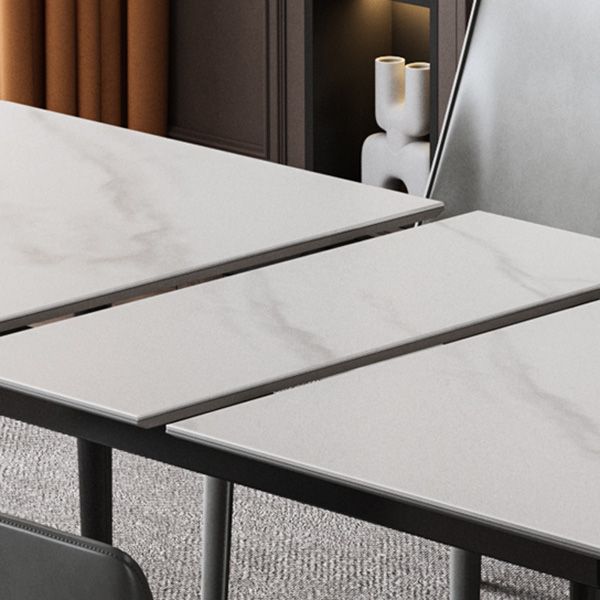 Rectangle Extendable Dining Table Modern Stone Top Dining Table