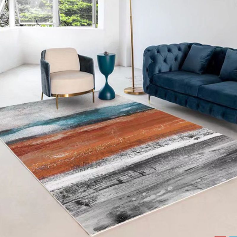 Brown Modern Rug Polyester Graphic Indoor Rug Washable Rug for Home Decor