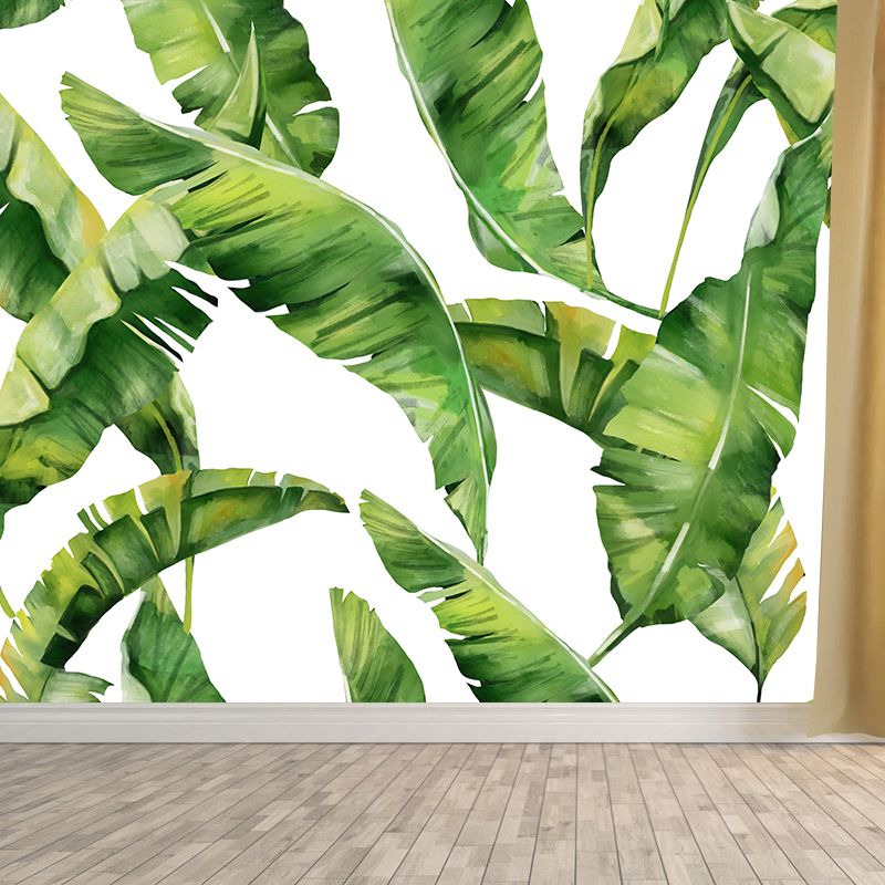 Customized Tropical Leaves Wall Mural Indoor Decoration Mural for Sitting Room