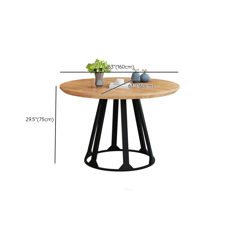 1/3/5 Pieces Modern Dining Set Solid Wood Round Table with Leather Chairs