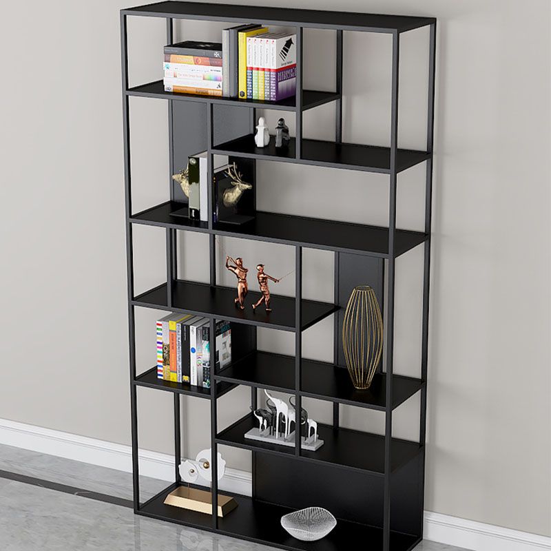 Modern Metal Bookshelf Etagere Open Shelf Bookcase with Shelves-70.8" H x 11.8" W