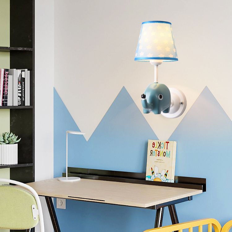 Dieren muur sconce verlichting nuchte st in stoffen stoffen stoffen kinderen slaapkamer muurverlichting armatuur