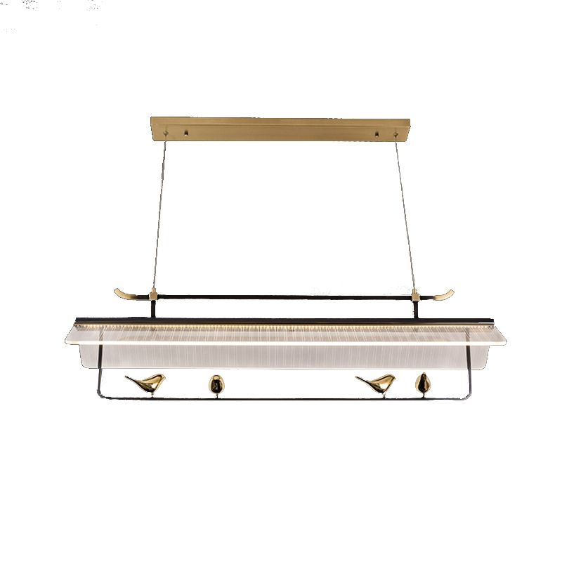 Single Modernism Golden Ceiling Light Acrylic Unique Kitchen Island Lighting