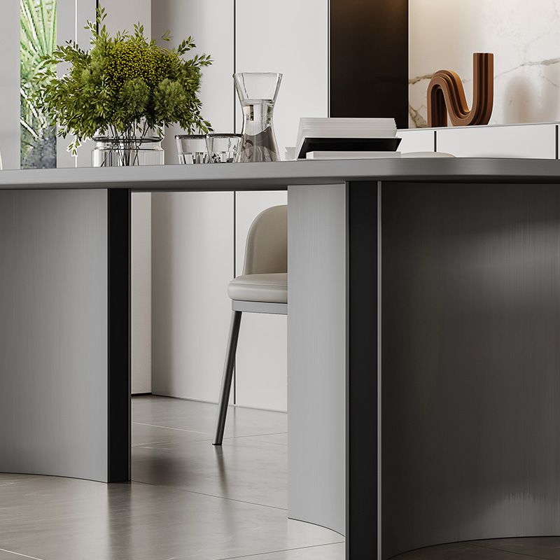 Black and Silver Dinner Room Kitchen Table Contemporary Dining Table