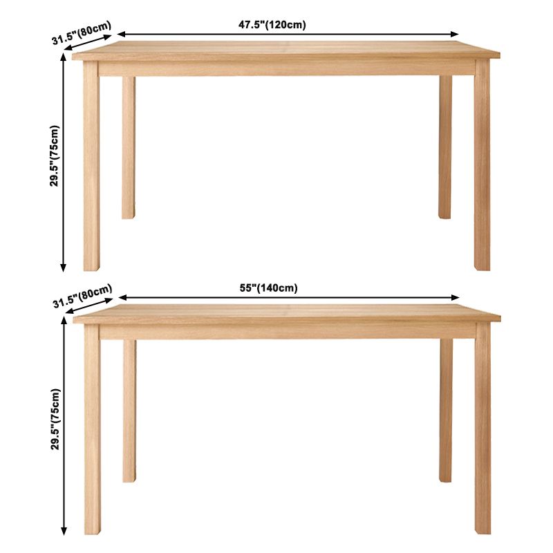 Eenvoud huis vaste houten eettafel rechthoekige tafel met ashout 4 poten basis