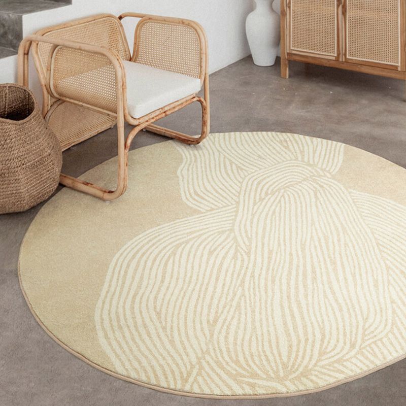 Modern Stripe Pattern Rug Grey Polyester Area Rug Non-Slip Backing Area Carpet for Home Decor