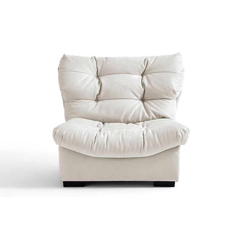 Contemporary Faux Leather Seating Biscuit Back Sofa for Apartment