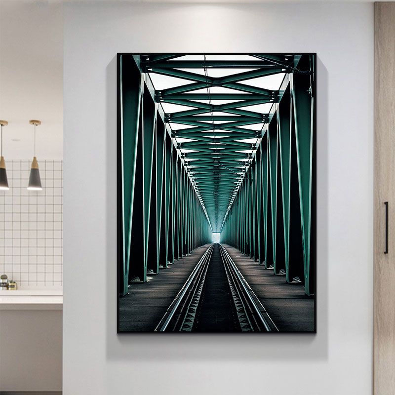 Mehrfarbiger Architektur-Leinwand-Kunstdruck, dekorativ, modern, für Flurgemälde