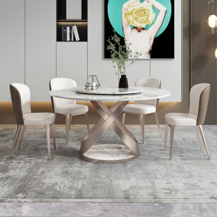 Glam Style Upholstered Parsons Metal Legs Home Dining Side Chair