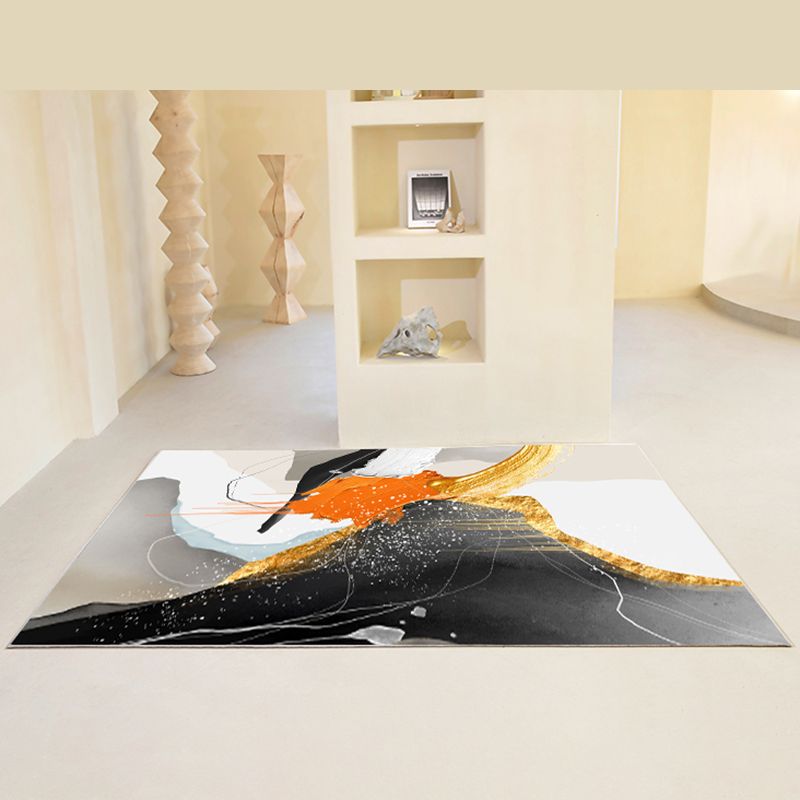 Simplicity Color Blooming Rug Multicolor Polyester Area Carpet Anti-Slip Backing Rug for Living Room