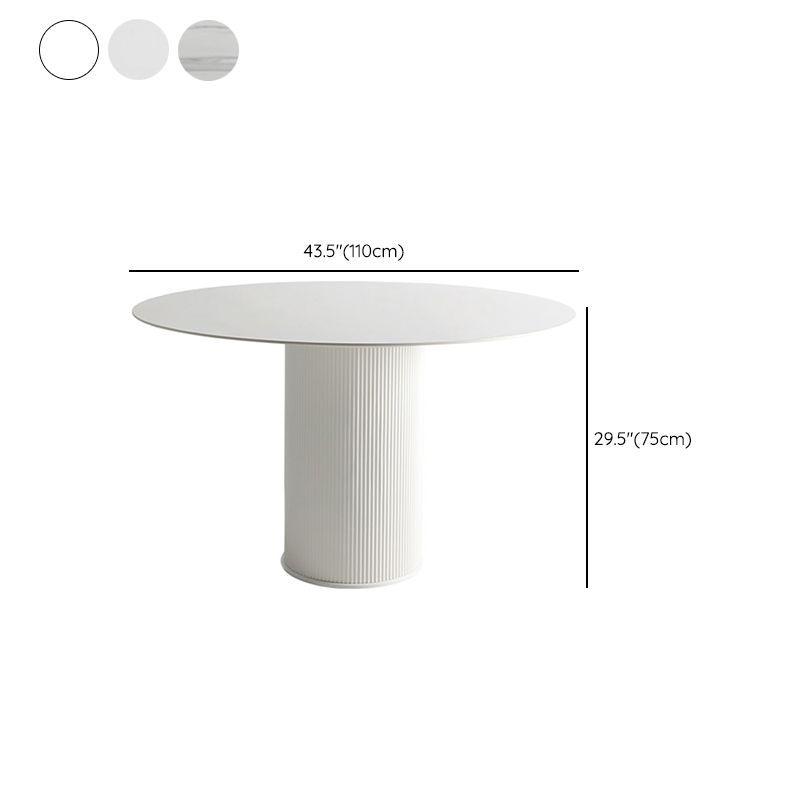 Modern Round Dining Table for 2 Persons Wooden Pedestal Base
